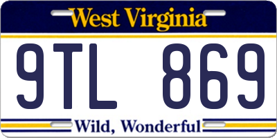 WV license plate 9TL869
