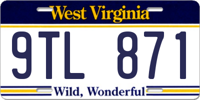 WV license plate 9TL871