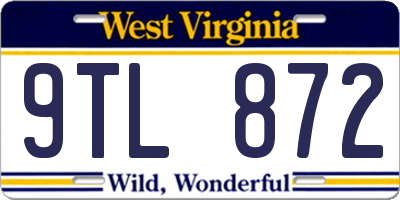 WV license plate 9TL872