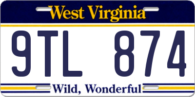 WV license plate 9TL874