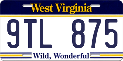 WV license plate 9TL875