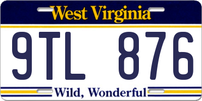 WV license plate 9TL876