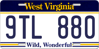 WV license plate 9TL880