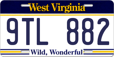 WV license plate 9TL882