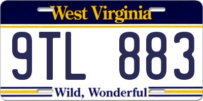 WV license plate 9TL883