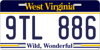 WV license plate 9TL886