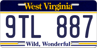 WV license plate 9TL887