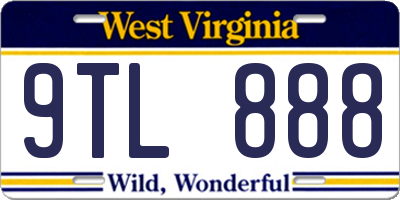 WV license plate 9TL888