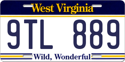 WV license plate 9TL889