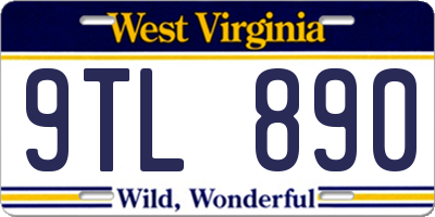 WV license plate 9TL890