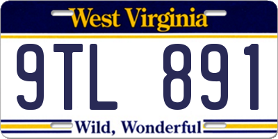 WV license plate 9TL891