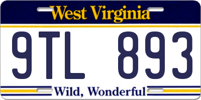 WV license plate 9TL893