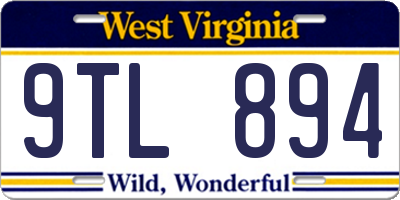 WV license plate 9TL894