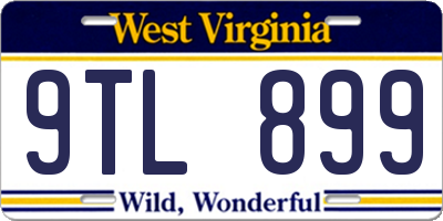 WV license plate 9TL899
