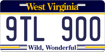 WV license plate 9TL900