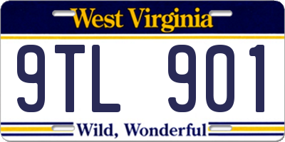 WV license plate 9TL901