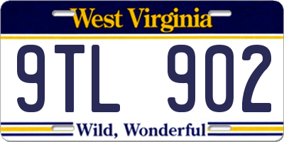 WV license plate 9TL902
