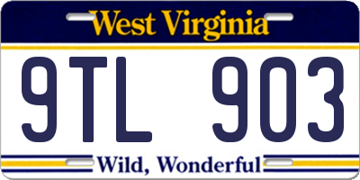 WV license plate 9TL903