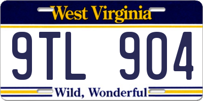 WV license plate 9TL904