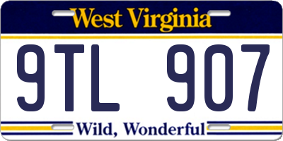 WV license plate 9TL907