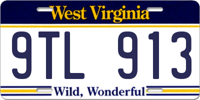 WV license plate 9TL913