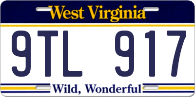 WV license plate 9TL917