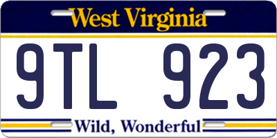 WV license plate 9TL923