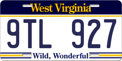 WV license plate 9TL927