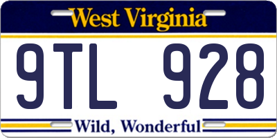 WV license plate 9TL928