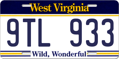 WV license plate 9TL933