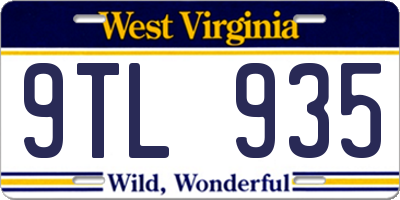 WV license plate 9TL935