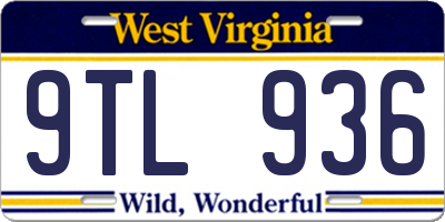 WV license plate 9TL936