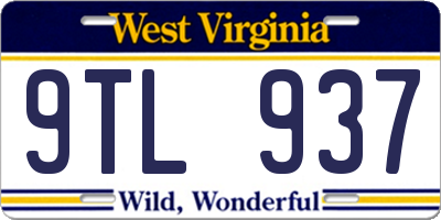 WV license plate 9TL937