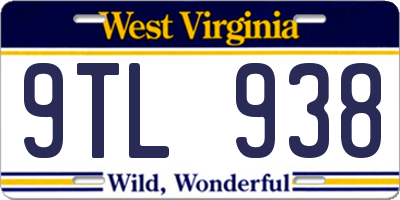 WV license plate 9TL938