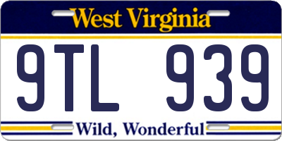 WV license plate 9TL939