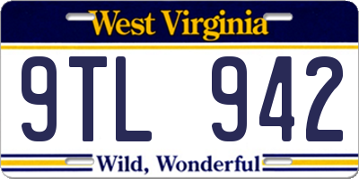 WV license plate 9TL942