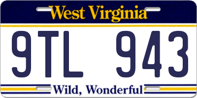 WV license plate 9TL943