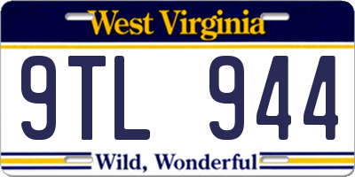 WV license plate 9TL944