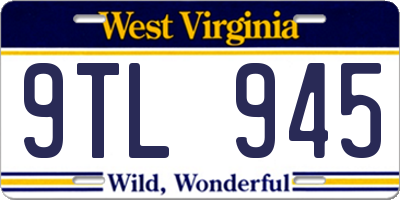 WV license plate 9TL945