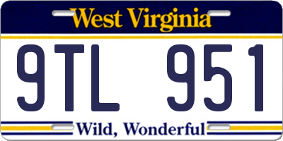 WV license plate 9TL951