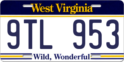 WV license plate 9TL953