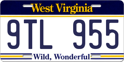 WV license plate 9TL955