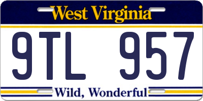 WV license plate 9TL957
