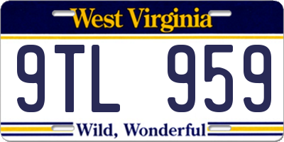 WV license plate 9TL959