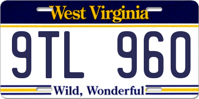 WV license plate 9TL960