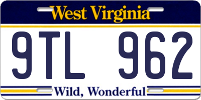 WV license plate 9TL962