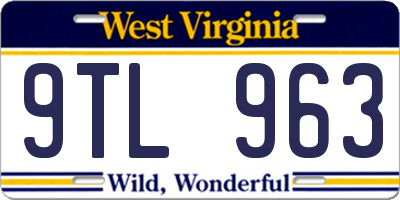 WV license plate 9TL963