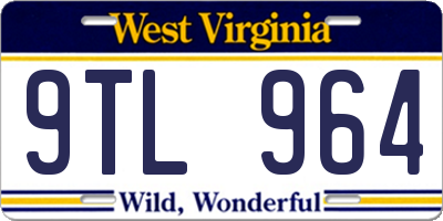 WV license plate 9TL964
