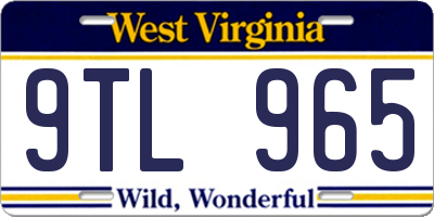 WV license plate 9TL965
