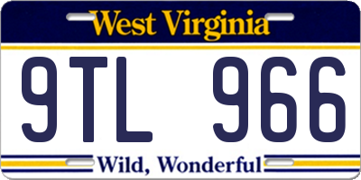 WV license plate 9TL966